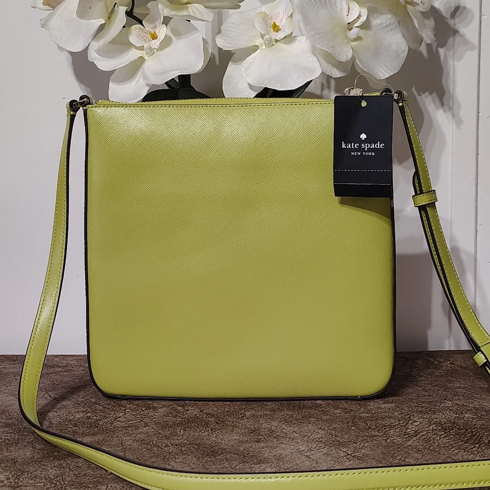 Kate Spade New York Sadie North South Crossbody Bag Color Fern Moss Green NWT